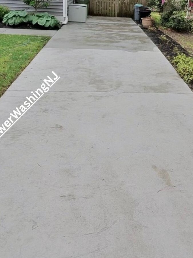 Concrete driveway before and after — after