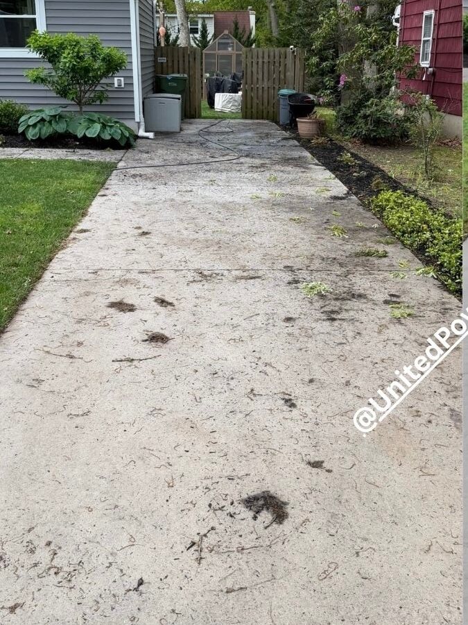 Concrete driveway before and after — before