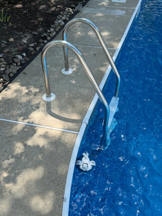 Pool deck & coping cleaned — after